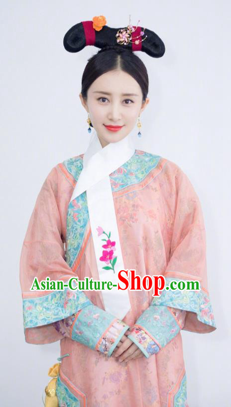 Chinese Ancient Qing Dynasty Manchu Empress Xiao Xian Embroidered Historical Costume for Women