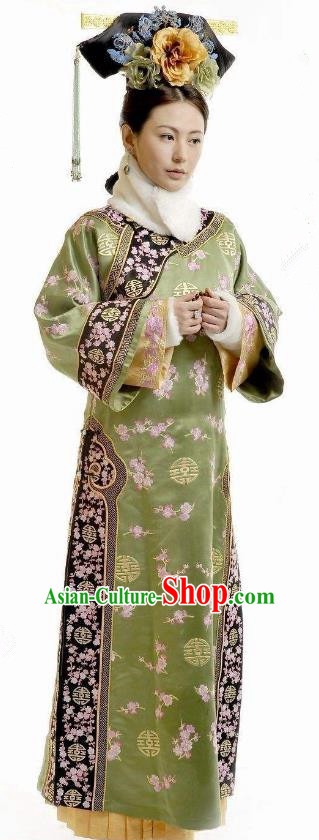 Chinese Qing Dynasty Princess Consort of Yinsi Historical Costume Ancient Manchu Palace Lady Clothing for Women