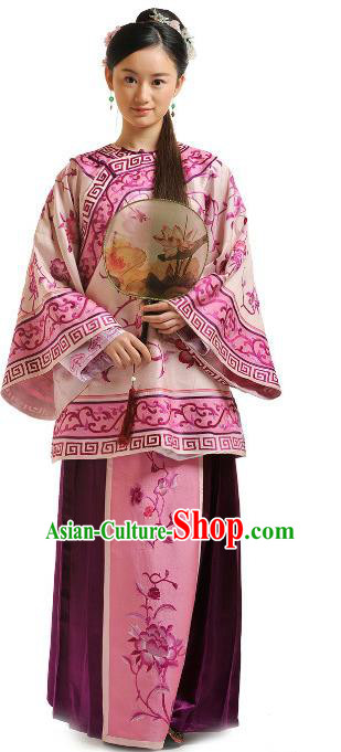 Chinese Qing Dynasty Manchu Lady Historical Costume Ancient Nobility Lady Clothing for Women
