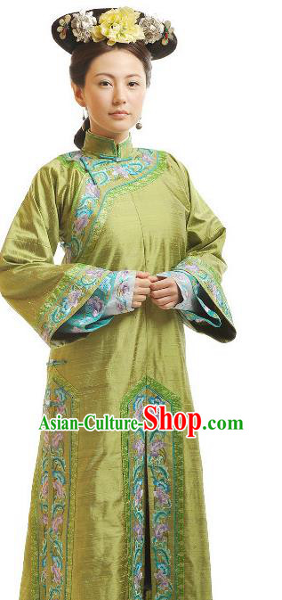Chinese Qing Dynasty Manchu Imperial Consort Historical Costume Ancient Palace Lady Clothing for Women