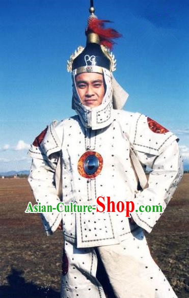 Chinese Qing Dynasty Dorgon General Historical Costume China Ancient Manchu Armour Clothing