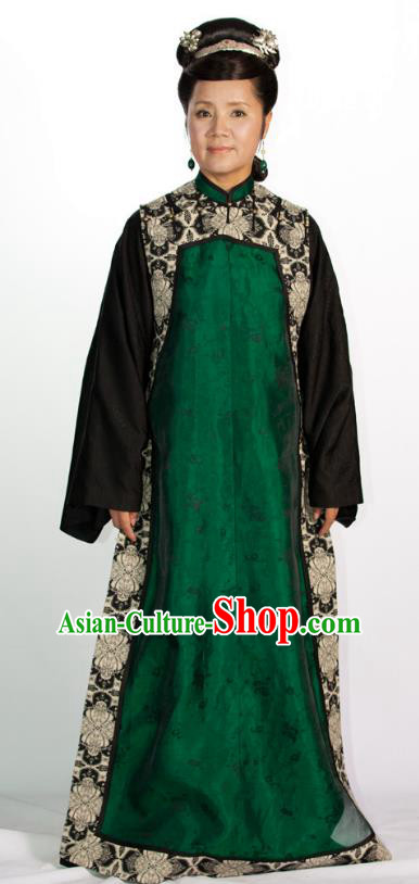 Chinese Qing Dynasty Manchu Princess Consort Historical Costume Ancient Palace Lady Clothing for Women