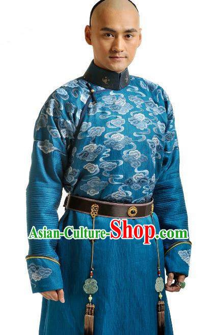 Chinese Qing Dynasty Thirteen Prince of Kangxi Historical Costume Ancient Manchu Royal Highness Clothing for Men
