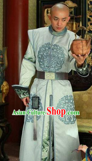 Chinese Qing Dynasty Prince of Qianlong Historical Costume Ancient Nobility Childe Clothing for Men