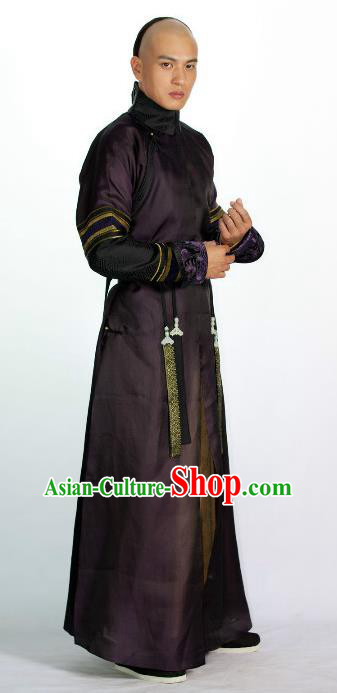 Ancient Chinese Qing Dynasty Nine Prince Yintang Historical Costume Manchu Nobility Childe Clothing for Men