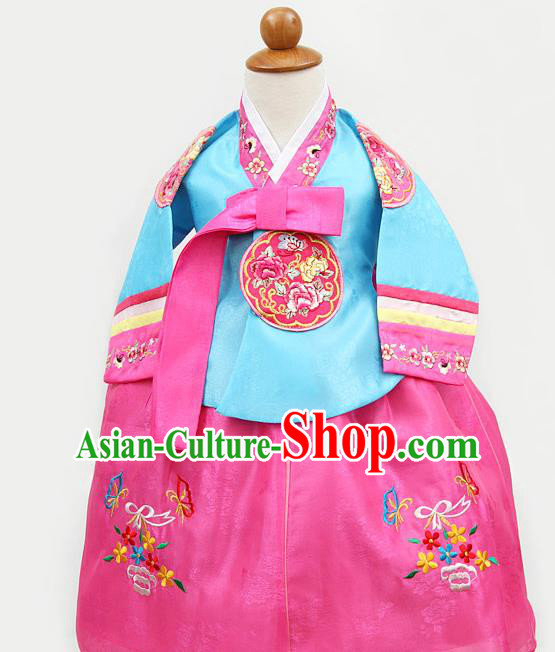 Korean Traditional Blue Hanbok Clothing Korean Children Fashion Apparel Hanbok Costumes for Kids