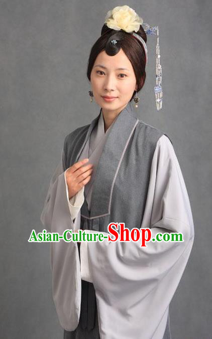 Chinese Ancient A Dream in Red Mansions Character Taoist Nun Miaoyu Costume for Women
