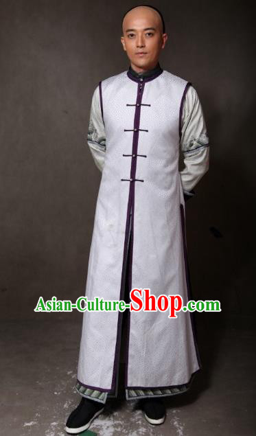 Chinese Ancient Qing Dynasty Manchu Nobility Childe Clothing Prince of Qianlong Embroidered Costume for Men