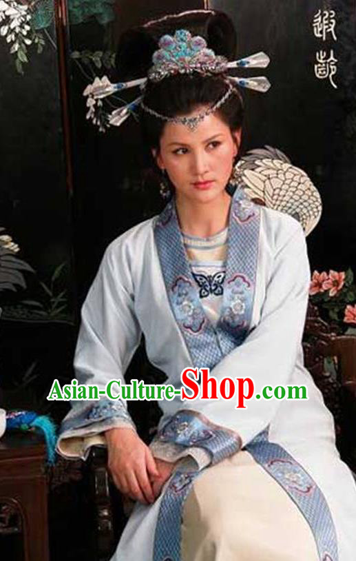 Chinese Ancient Novel Dream of the Red Chamber Young Mistress Wang Xifeng Costume and Headpiece Complete Set