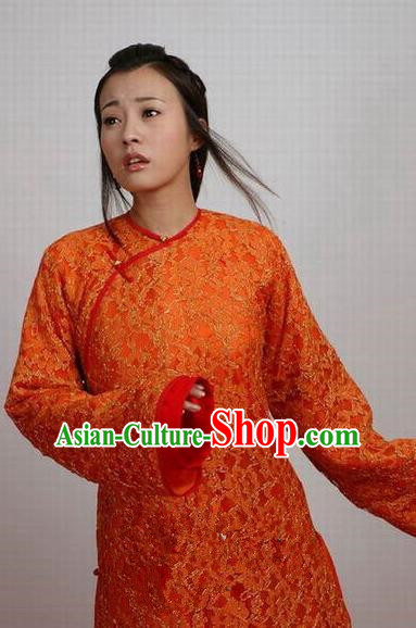 Chinese Ancient Manchu Palace Qing Dynasty Imperial Consort of Shunzhi Kong Sizhen Costume for Women