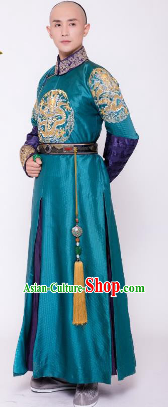 Chinese Ancient Qing Dynasty Royal Highness Yong Four Prince Yinzhen Costume for Men