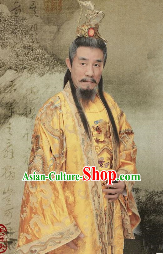 Chinese Ancient Ming Dynasty Emperor Zhu Yuanzhang Replica Costume Embroidered Imperial Robe for Men