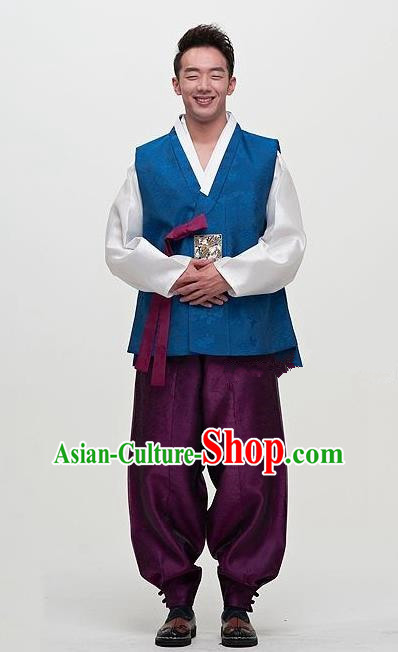Asian Korean Male Hanbok Ancient Korean Traditional Bridegroom Costumes for Men