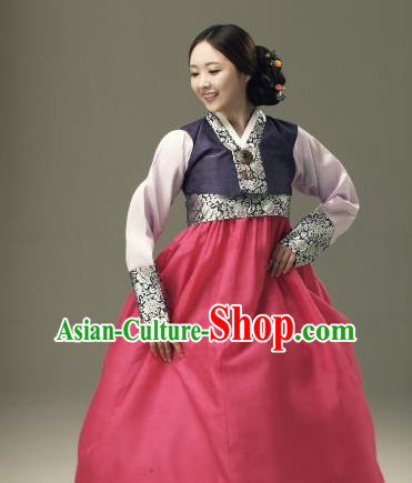 Top Grade Korean Traditional Hanbok Blouse and Red Dress Fashion Apparel Costumes for Women