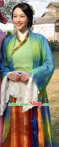 Chinese Ancient Ming Dynasty Wife of Tang Bohu Qiuxiang Dress Costume for Women