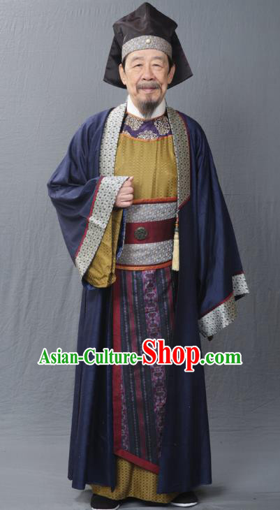 Traditional Chinese Ancient Ming Dynasty Ministers Punishments Bai Qiansong Costume for Men