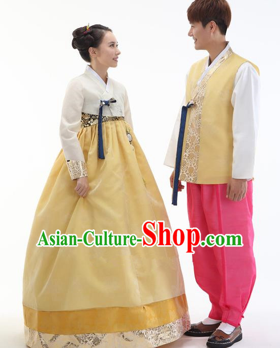 Asian Korean Traditional Costumes Ancient Korean Hanbok Bride and Bridegroom Costumes Complete Set
