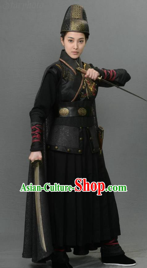Ancient Chinese Ming Dynasty Swordswoman Dress Detective Historical Costume for Women