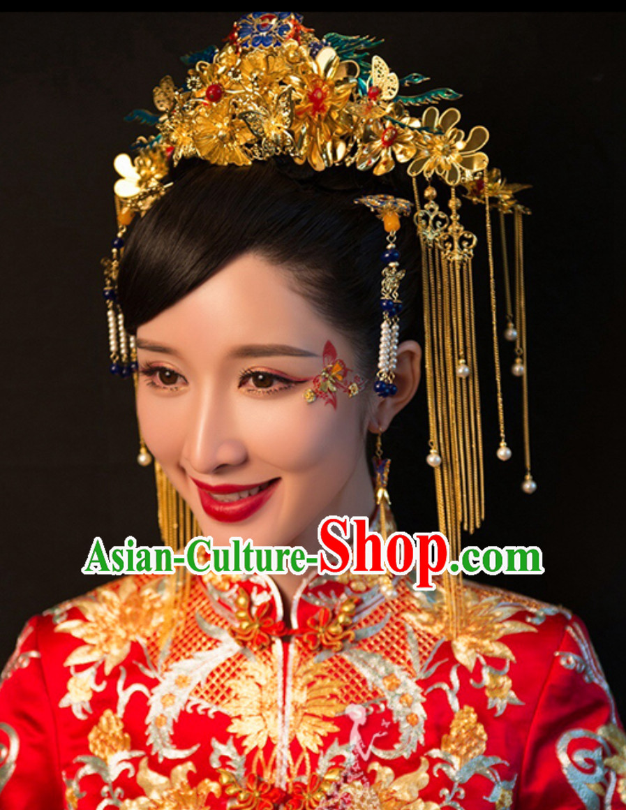 Chinese Classical Empress Phoenix Wedding Bridal Hair Accessories Complete Set