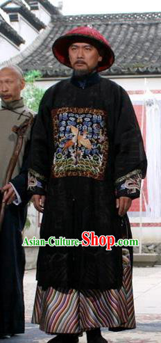Chinese Ancient Qing Dynasty Minister Replica Costume Palatial Robe for Men