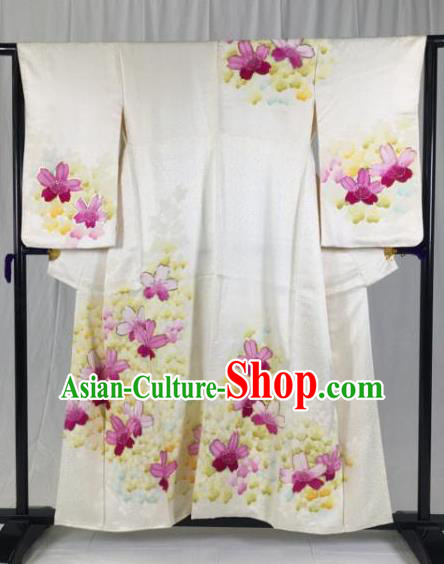 Japan Traditional Palace Printing Kimono Formal Costume Furisode Kimonos Ancient Yukata Dress for Women