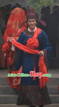 Chinese Song Dynasty Politician Sun Shi Clothing Ancient Litterateur Su Tungpo Replica Costume for Men