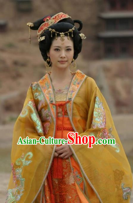 Chinese Ancient Western Xia Regime Empress Embroidered Dress Queen Replica Costume for Women
