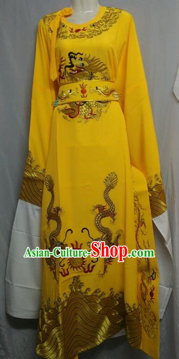 China Traditional Beijing Opera Niche Costume Chinese Peking Opera Lang Scholar Yellow Embroidered Robe for Adults