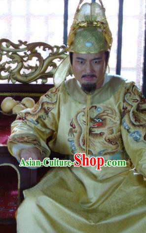 Traditional Chinese Tang Dynasty Emperor Li Zhi Hanfu Costume for Men