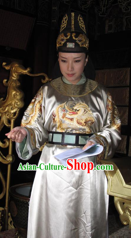 Chinese Traditional Tang Dynasty Empress Embroidered Dress Queen Wu Zetian Replica Costume for Women