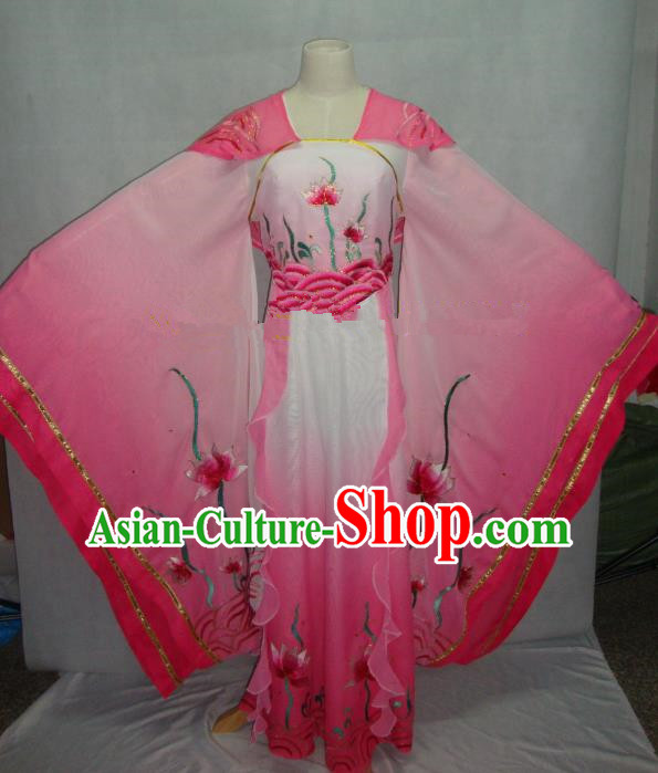 Traditional China Beijing Opera Pink Dress Chinese Peking Opera Diva Embroidered Costume