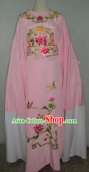 Traditional Chinese Shaoxing Opera Niche Scholar Embroidery Costume Beijing Opera Pink Robe for Adults