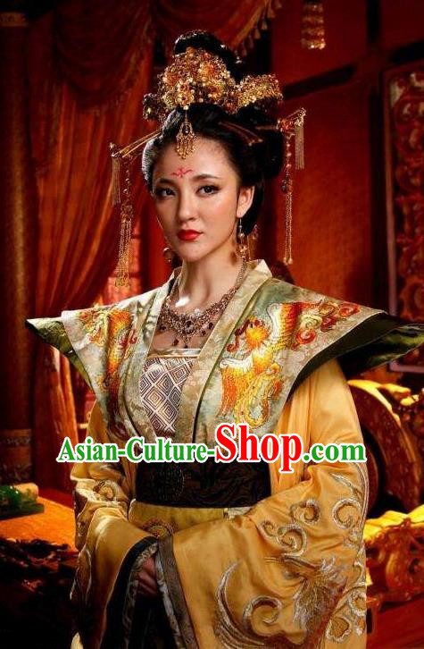 Chinese Ancient Tang Dynasty Imperial Consort Embroidered Dress Empress Replica Costume for Women