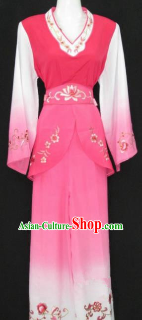 Traditional China Beijing Opera Young Lady Pink Dress Chinese Peking Opera Maidservants Costume