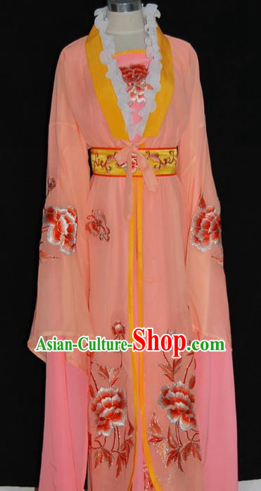 Traditional Chinese Beijing Opera Diva Orange Dress Peking Opera Princess Embroidered Costume