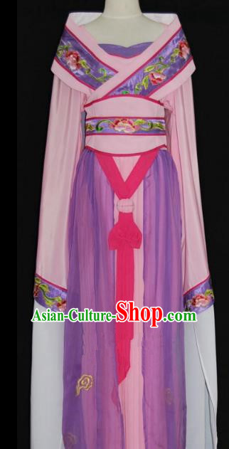 Traditional Chinese Beijing Opera Imperial Consort Purple Dress Peking Opera Diva Embroidered Costume