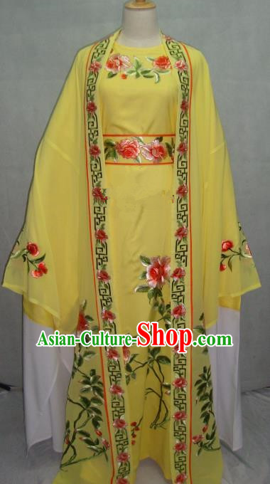 Traditional Chinese Beijing Opera Young Men Yellow Robe Peking Opera Niche Costume for Adults