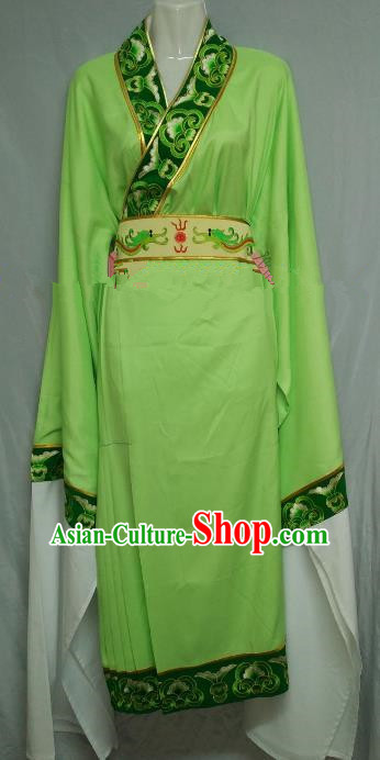 Top Grade Chinese Beijing Opera Embroidered Green Robe Peking Opera Niche Costume for Adults