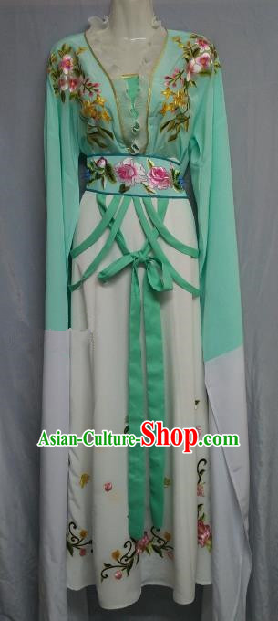 Traditional Chinese Beijing Opera Nobility Lady Costume Professional Peking Opera Diva Green Dress