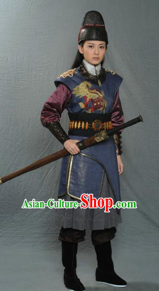 Chinese Ancient Song Dynasty Female Imperial Bodyguard Historical Costume for Women
