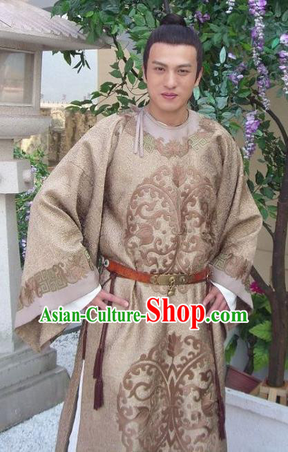 Traditional Chinese Ancient Tang Dynasty Crown Prince Li Jiancheng Replica Costume for Men