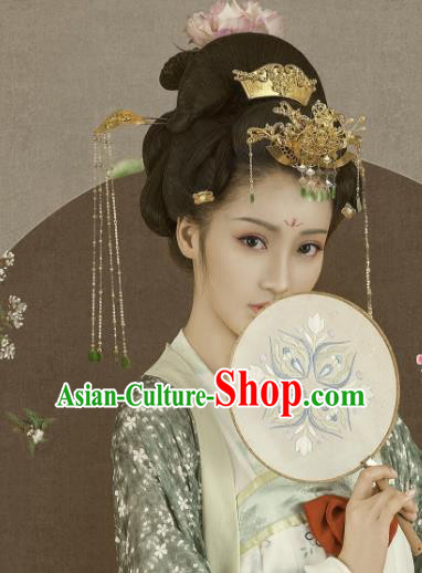 Chinese Ancient Hair Accessories Hair Clip Golden Hairpins Headwear Complete Set for Women