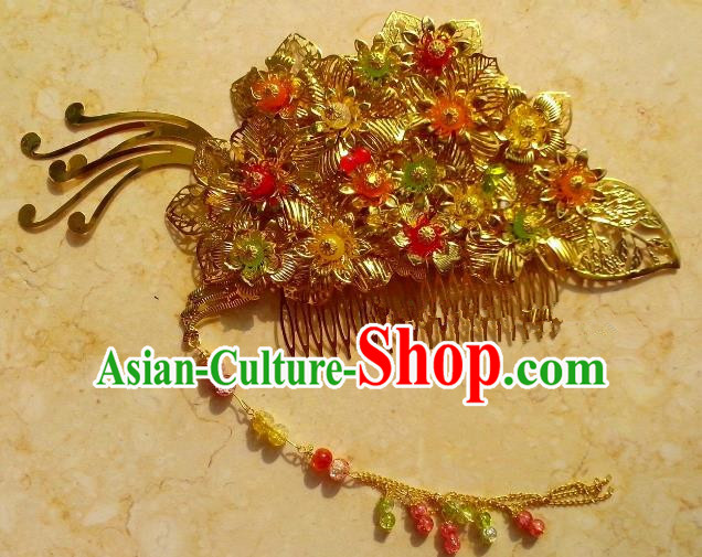Chinese Ancient Hair Accessories Hairpins Hanfu Golden Flowers Hair Stick for Women
