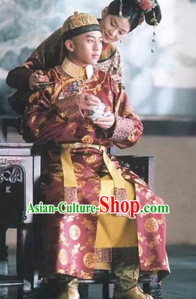 Chinese Traditional Replica Costumes Historical Costume China Qing Dynasty Shunzhi Emperor Clothing for Men