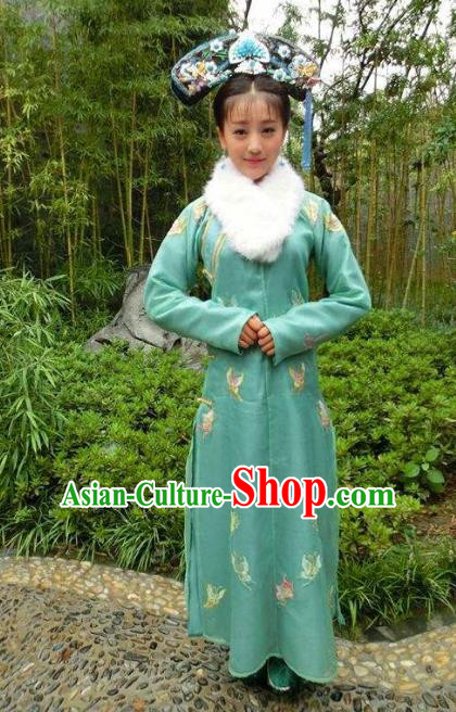 Chinese Ancient Yongzheng Imperial Concubine Historical Costume China Qing Dynasty Manchu Lady Clothing
