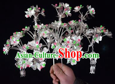 Traditional Chinese Miao Nationality Hair Accessories Headwear Hmong Miao Female Colorful Beads Hairpins for Women