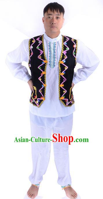 Traditional Chinese Uyghur Nationality Dance Costume, Chinese Uigurian Minority Folk Dance Clothing for Men
