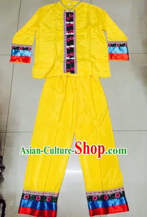 Traditional Chinese Dai Nationality Costume, China Dai Ethnic Folk Dance Clothing for Men