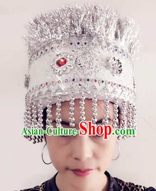 Traditional Chinese Miao Nationality Hair Accessories Ethnic Minority Female Wedding Hats Headwear for Women