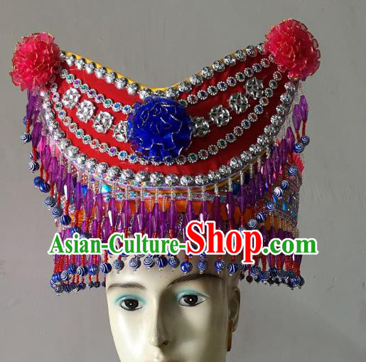 Traditional Chinese Yi Nationality Minority Hats Hair Accessories Ethnic Headwear for Women